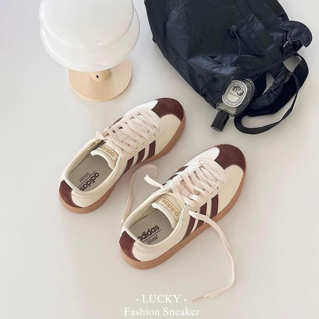 -Lucky 🇰🇷- Adidas Neo VI Court 米白棕 白棕 奶茶色 乳白 T頭 休閒鞋 ID6016