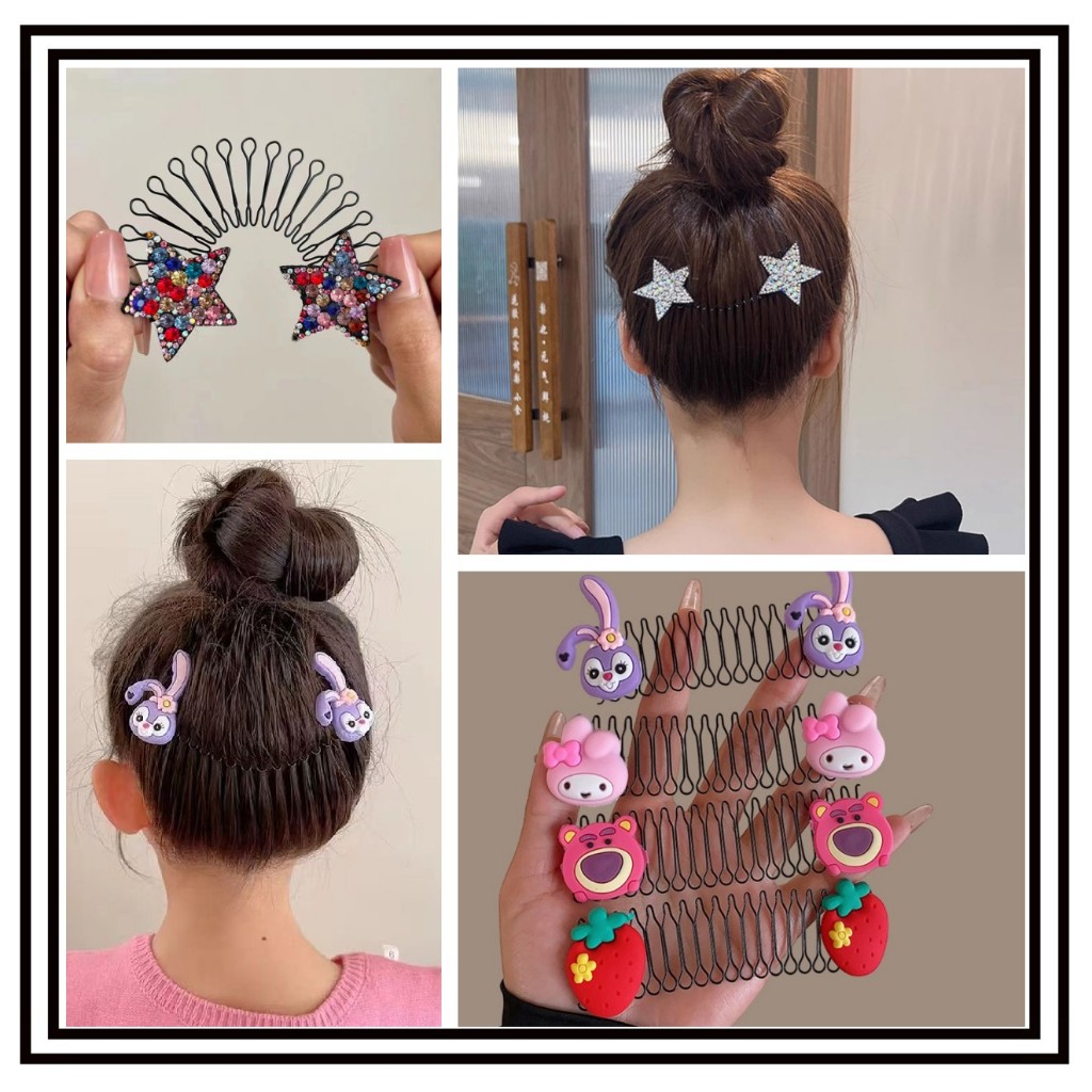 【現貨】拉拉髮梳 隱形碎髮梳 女童可愛插梳 兒童後腦勺碎髮整理 劉海頭飾 後腦勺盤髮器 兒童舞蹈髮夾梳 後腦勺碎髮整理器