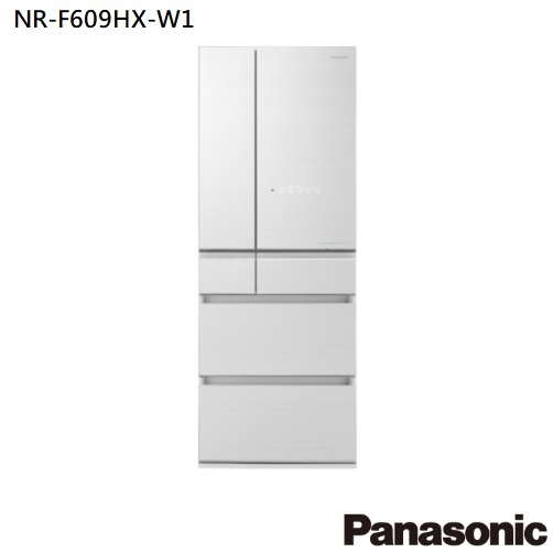 【Panasonic國際牌】NR-F609HX-W1 600公升 日製六門變頻玻璃冰箱 翡翠白