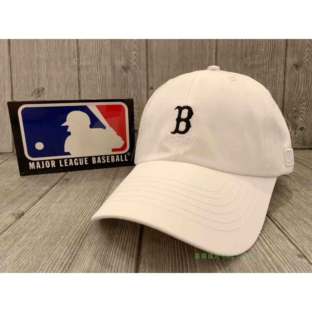 塞爾提克~MLB 美國大聯盟 帽子 波士頓 REDSOX 紅襪隊 可調式 小繡標 棒球帽 老帽 鴨舌帽 運動帽-白色