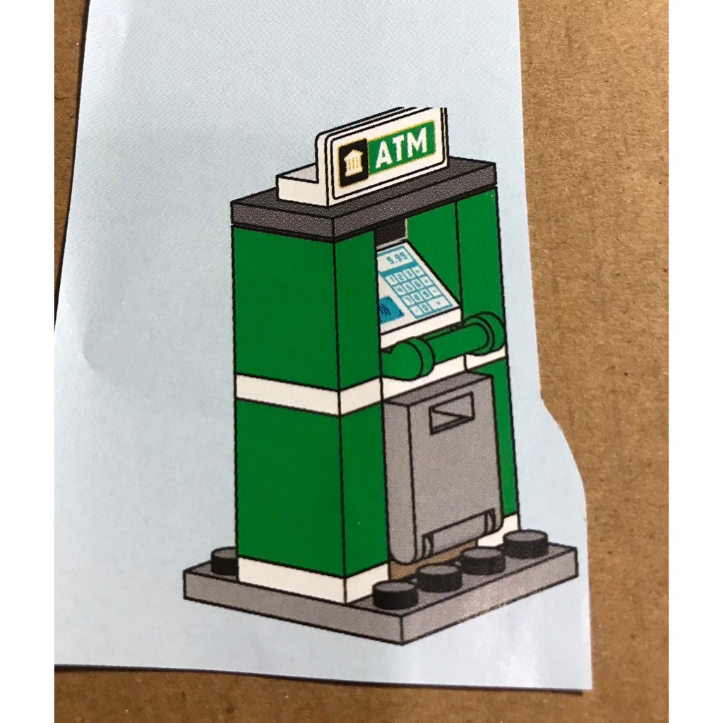 【積木2010】樂高 LEGO 全新 ATM 提款機 鈔票 / 已組裝 貼紙未貼 / 城市 60314