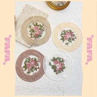 FARFA現貨 蕾絲刺繡杯墊 法式杯墊 蕾絲桌墊 咖啡杯墊 隔熱墊 餐桌裝飾墊