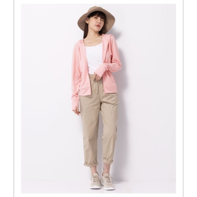 （L號 連帽款 NET） 女裝 針織 嫩粉色 抗UV 防曬 透氣 長袖 外套 夾克
