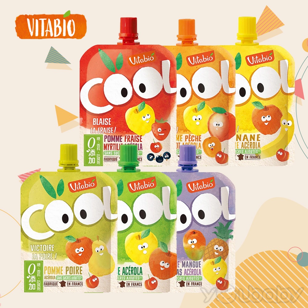 Vitabio 法國貝優 生機優鮮果 90g - 多口味可選（12M+）/ 寶寶果泥 吸吸包 隨手包