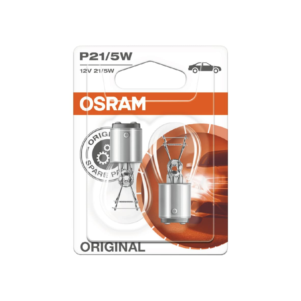 OSRAM歐司朗 ORIGINAL 7528 汽車雙芯燈泡(白) P21/5W 12V 21/5W(2入)【真便宜】