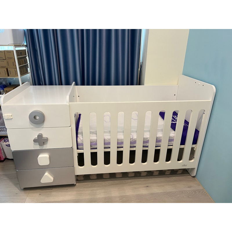 9成新 Nino 西班牙 ALONDRA 成長床 可變成200cm單人床 迷你多機能組合床 嬰兒床 兒童床 單人床