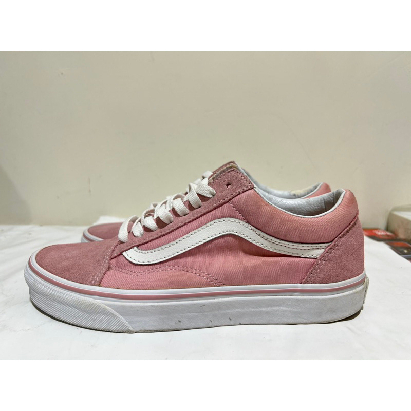 《現貨》二手鞋 24.5公分VANS OLD SKOOL 粉色 基本款 女鞋 休閒鞋 板鞋 滑板鞋