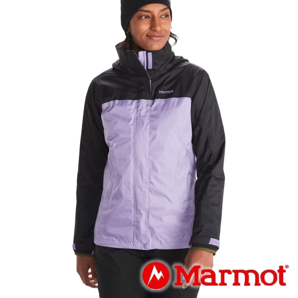【Marmot】女單件式防水連帽外套『淺紫/黑』46700