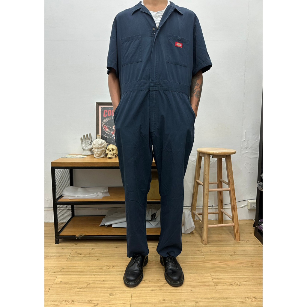 DICKIES 水洗藍 連身工作服 工作褲 二手 古著