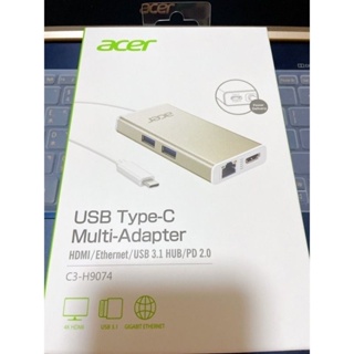 全新未拆 宏碁Acer USB Type-C多功能擴充卡 HUB HDMI+RJ45+USB3.1 C3-H9074