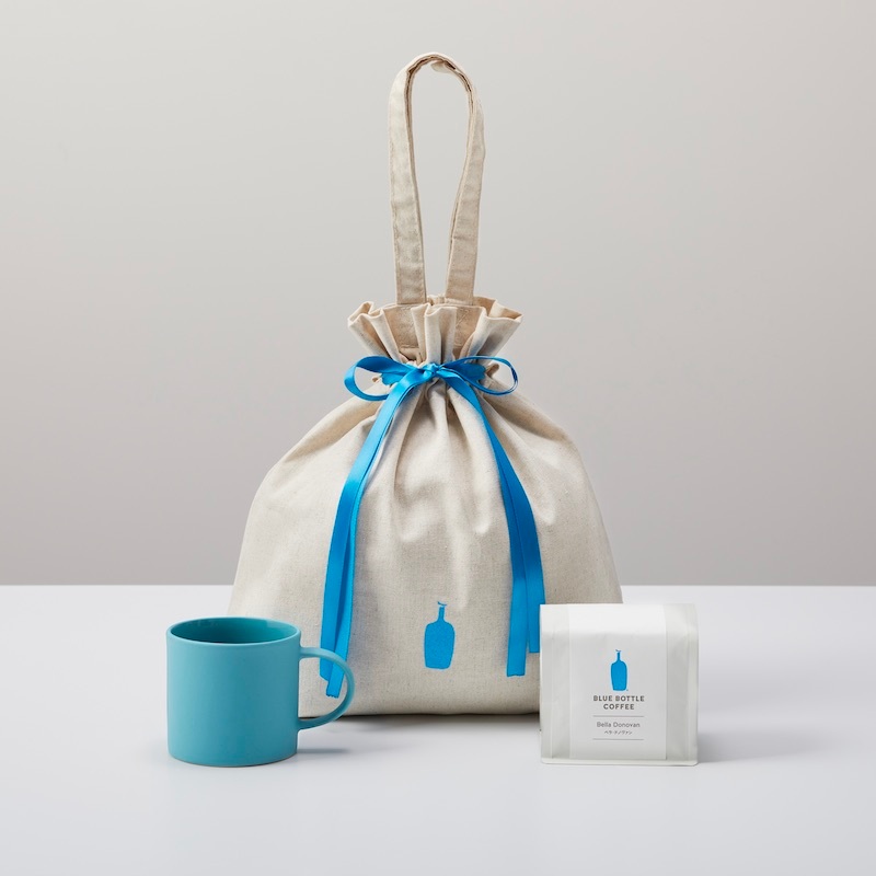 blue bottle coffee 石杯&amp;混合咖啡豆套裝 in 緞帶包裝袋 日本直送