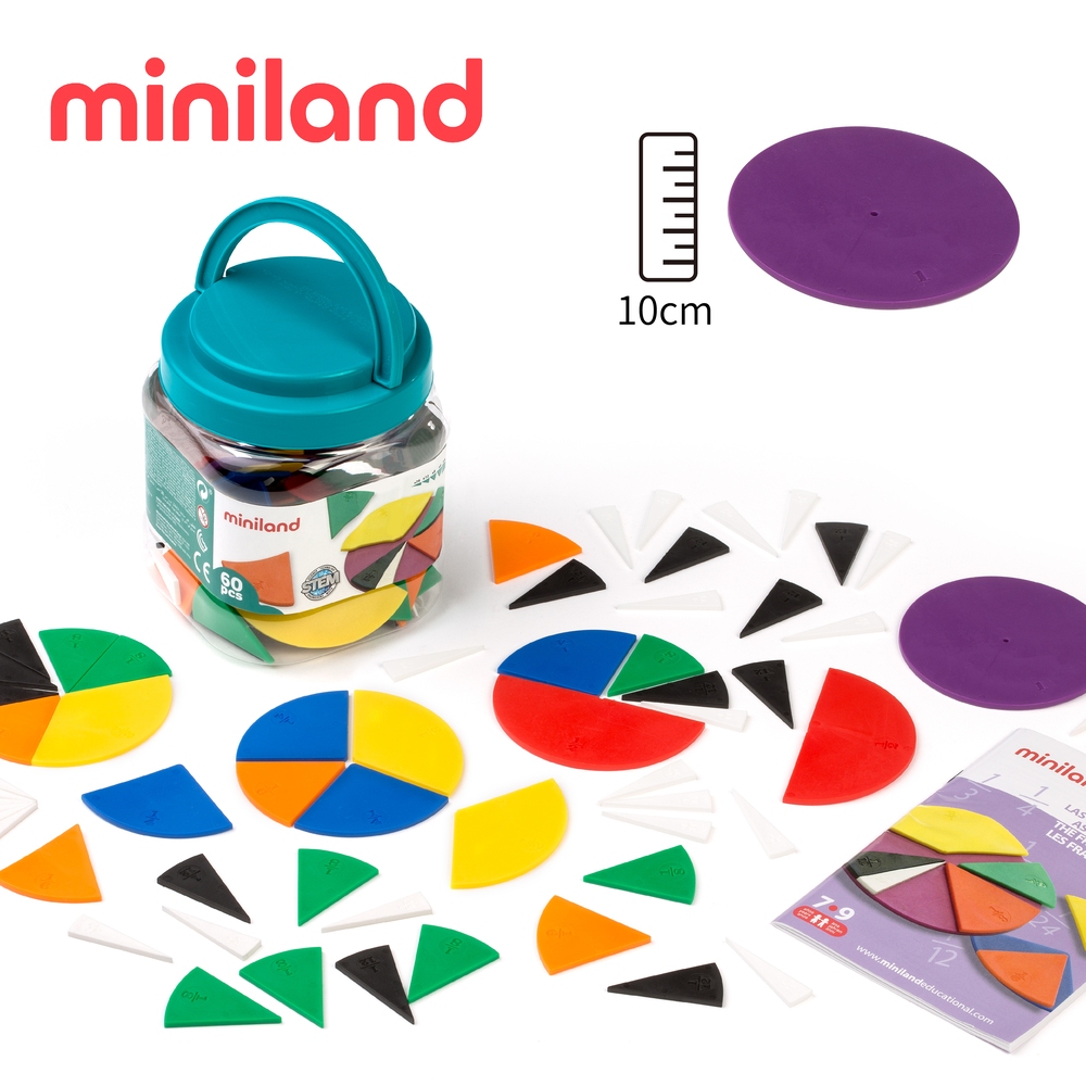【西班牙miniland】分數概念60入學習組 西班牙原裝進口 兒童玩具 玩具 益智玩具 親子