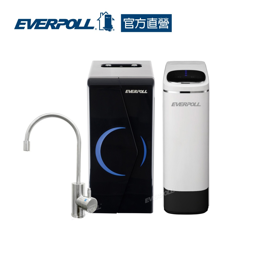 【EVERPOLL】廚下型雙溫無壓飲水機+直出RO淨水器(閃耀白)(EP-168+RO-900G)