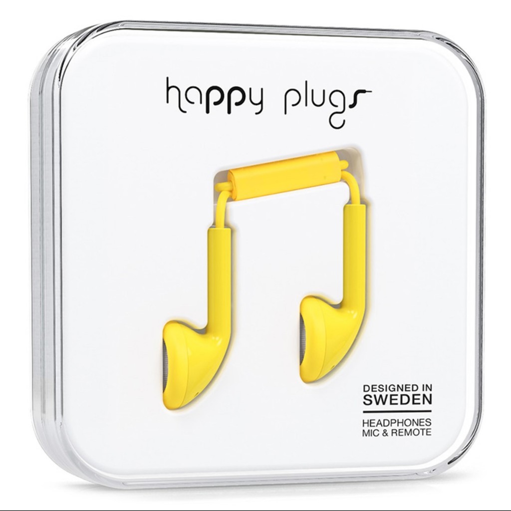 展示出清 Happy plugs 極致耳塞式耳機 黃 瑞典設計