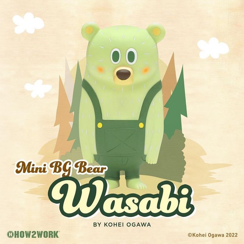 現貨 Mini BG Bear Wasabi 芥末 綠 by Kohei Ogawa BG熊 吊卡