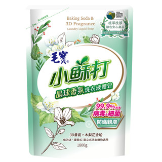 毛寶 小蘇打晶球香氛液體皂補充包(防蟎親膚)[箱購] 1800g x 6【家樂福】