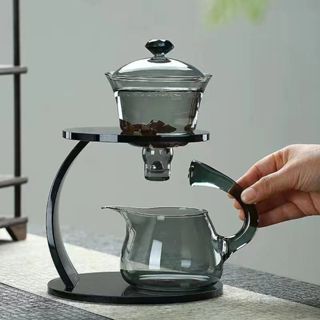 自動磁吸泡茶壺 懶人茶具 茶杯 茶壺 茶具 功夫茶具 泡茶壺 自動泡茶半自動泡茶玻璃茶具套裝宮燈懶人功夫泡茶器家用網紅玻