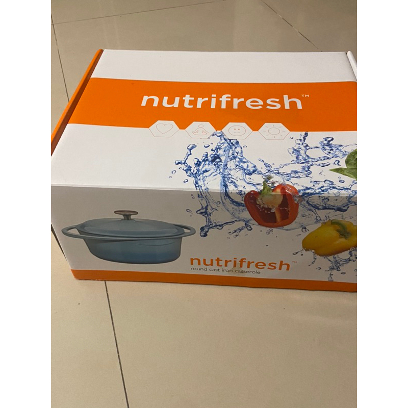 😭不能再低了😭/全新/未使用/藍色Nutrifresh鑄鐵鍋