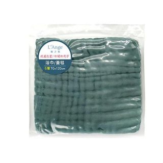 L'Ange 棉之境 6層純棉紗布浴巾/蓋毯 70x120cm (810926031091古典綠 ) 720元