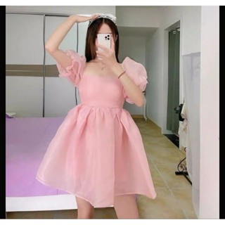 胖妹妹顯瘦法式復古宮廷風連衣裙女氣質甜美小禮服網紗公主蓬蓬裙短袖洋裝XXL
