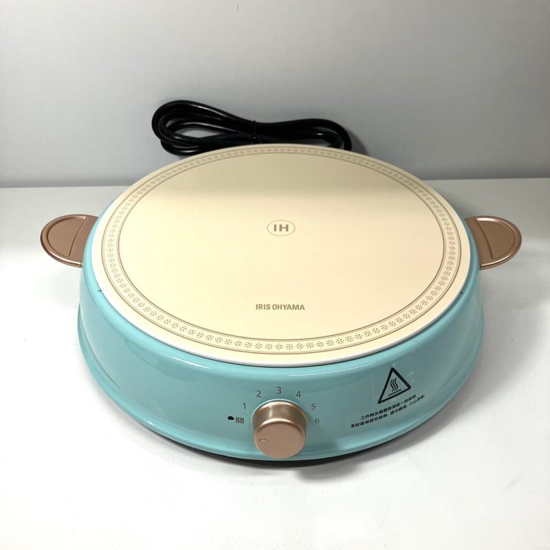 IRIS OHYAMA ※展示品出清 RICOPA IH料理電磁爐組（含IH陶瓷不沾湯鍋） 藍色 IHLP-R14C