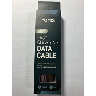 YOMIX 優迷 PD 60W Type-C 1.5M六合一編織極速傳輸充電線(支援iphone15快充)