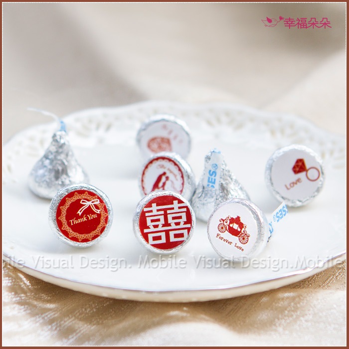 Red紅色婚禮主題─KISSES水滴巧克力(每包100顆) 創意糖果 喜糖 送客糖果 喜宴糖果 巧克力 幸福朵朵