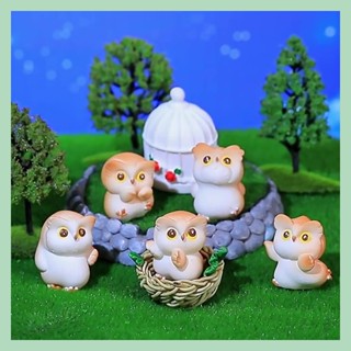 🌻多樂🌻園藝微景觀擺件可愛動物貓頭鷹公仔 鳥籠 鳥巢 苔蘚多肉造景盆栽植物裝飾 居家辦公室桌上汽車療癒擺飾 場景佈置