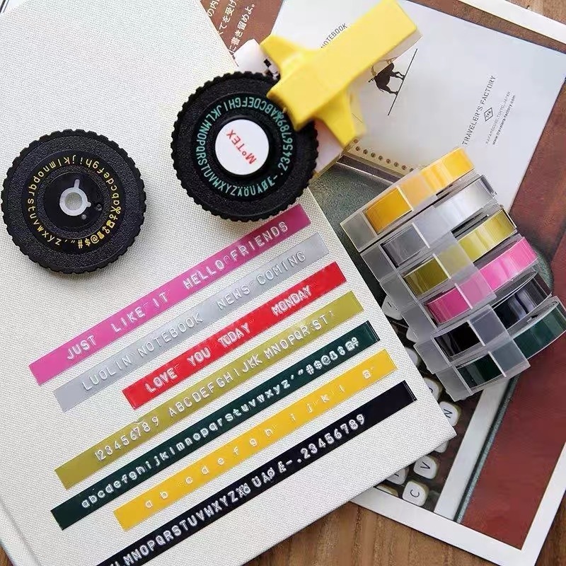 韓國創意手動打印機 motex標簽機 diy數字字母打字機 膠帶手帳貼 膠帶 實用禮物 生日禮物 聖誕禮物 迷你標簽機