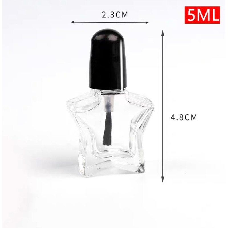 星星甲油透明分裝玻璃瓶5ml暈染液指甲油分裝刷頭分裝瓶