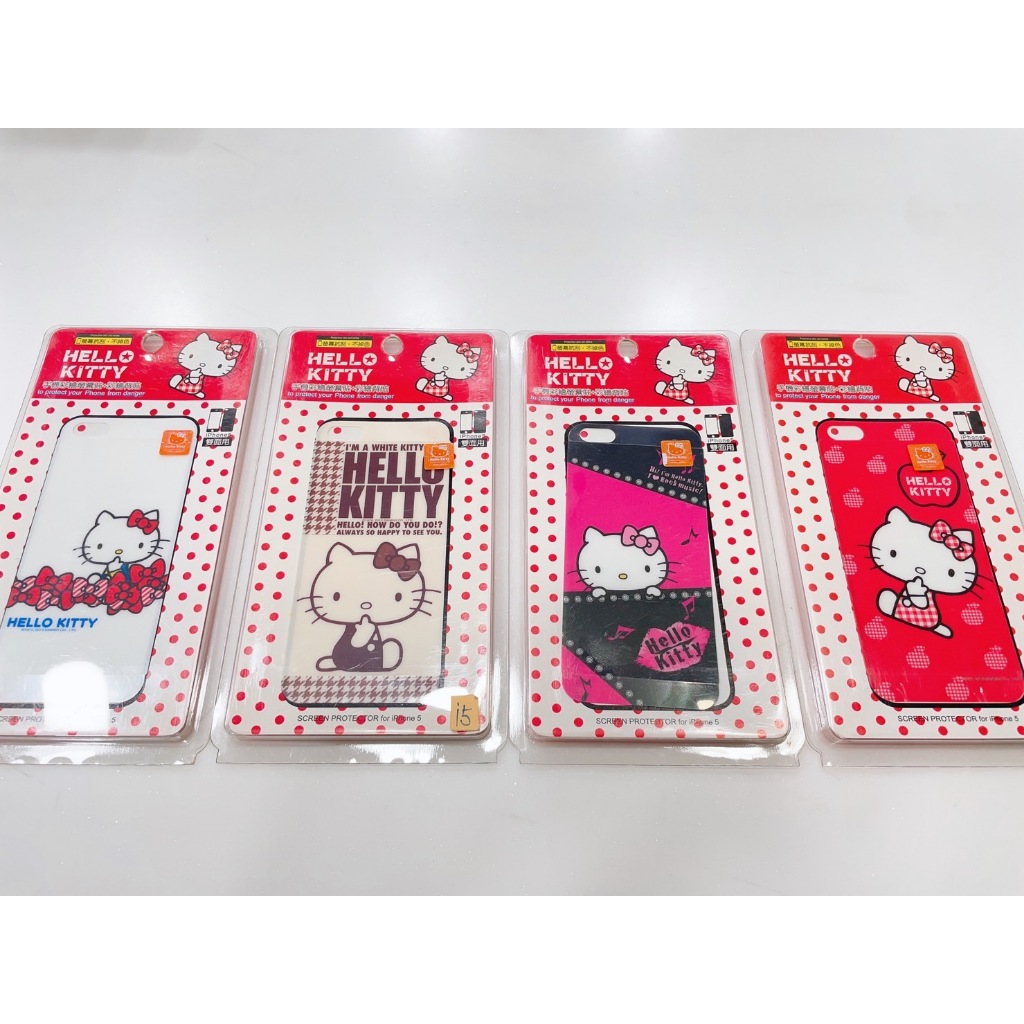 【出清商品】iPhone5/5S/SE 正版東濱卡通彩繪貼 Hello Kitty (正+背) 雙面保護貼 現貨