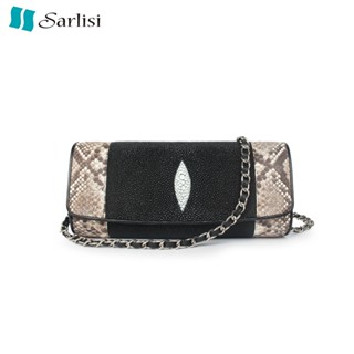【臺灣出貨】【Sarlisi 】夏麗絲泰國進口真皮珍珠魚皮晚宴包鏈帶女包斜揹包