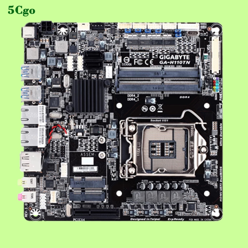 5Cgo.【含稅】全新Gigabyte/技嘉 GA-H110TN主機板超薄迷你mini ITX軟路由DP 4K工控板雙網