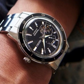 SEIKO 精工 Presage系列 紳士簍空機械腕錶/黑麵/41mm(SSA425J1/4R39-00Z0D)