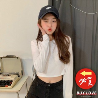 【買到戀愛】隔日到貨 基本款素面短版長袖上衣 帽T 大學T 長袖 短版上衣 長袖上衣 女上衣 女裝【FB358】