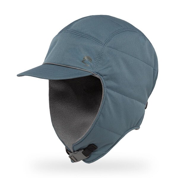 【Sunday afternoons】 抗UV防風保暖2用刷毛飛行帽『黑/礦藍』M/L登山.露營.旅遊.飛行帽.保暖帽