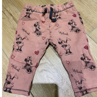 【MG SHOP】Zara Baby 嬰幼兒女寶Disney米妮秋冬刷毛長褲粉色（9～12m)