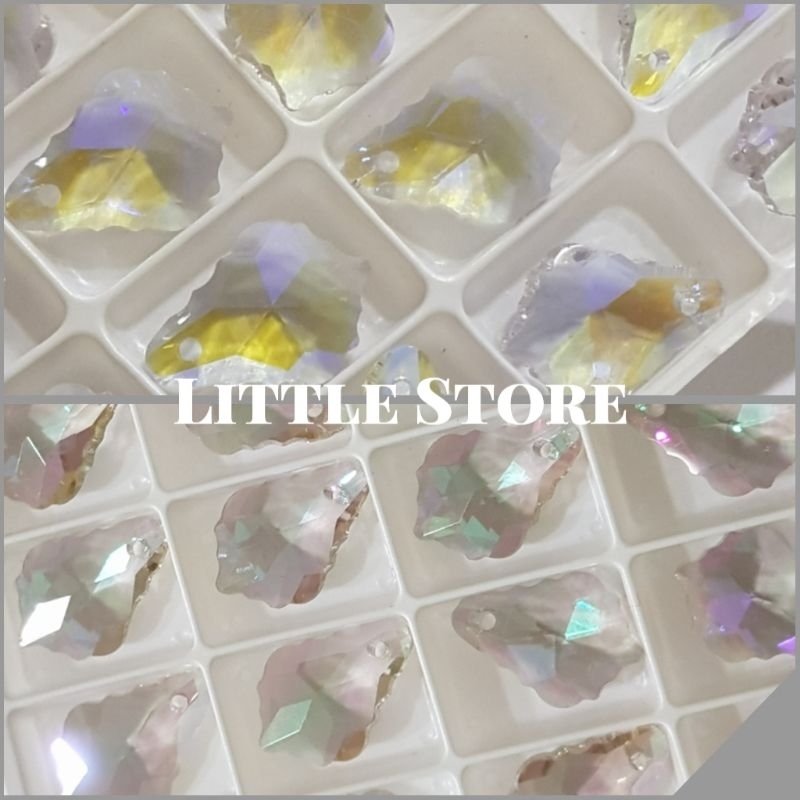 Little Store手作飾品材料DIY👉奧地利水晶人造水晶👉楓葉吊墬(單顆)