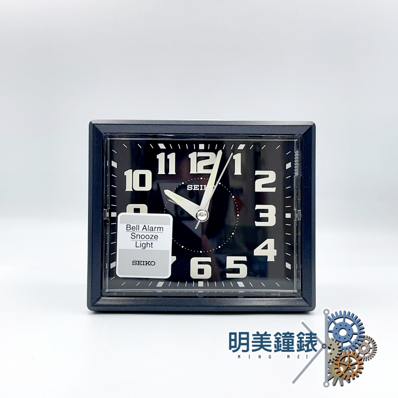 【明美鐘錶眼鏡】精工SEIKO/QHK024K(全黑色)/貪睡,靜音,大聲公鬧鐘
