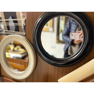 實木手工造型圓形鏡化妝鏡壁鏡