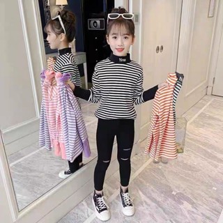 🇹🇼臺灣現貨🇹🇼90~140碼男女童春秋季高領薄長袖上衣t恤兒童秋冬加絨加厚保暖上衣童裝