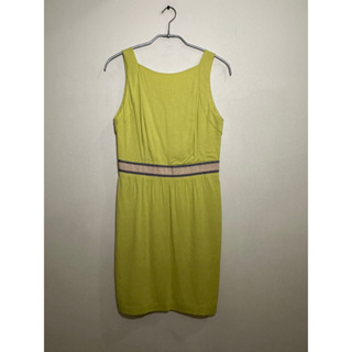 全新義大利iBLUES俏麗檸檬綠收腰連身洋裝