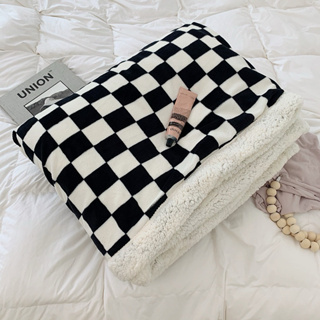 🖤北歐風棋盤格毛毯秋冬/加厚牛奶絨毯子休閒沙發毯/午睡蓋毯空調毯子