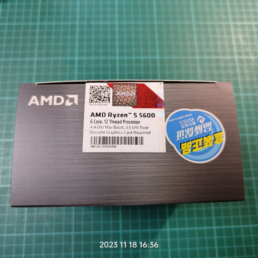 買家預訂中! 非約定勿下標! AMD Ryzen 5 5600  處理器 3.5GHz/35M/65W/AM4 水貨平輸