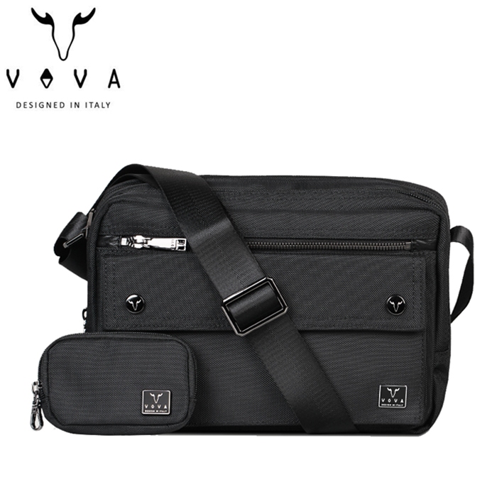 VOVA 守護者系列雙層橫式斜背包 VA128S08BK 斜背包 側背包 黑色