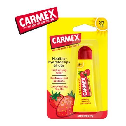 &lt;背板瑕疵&gt;CARMEX小蜜媞修護唇膏 草莓口味 10G