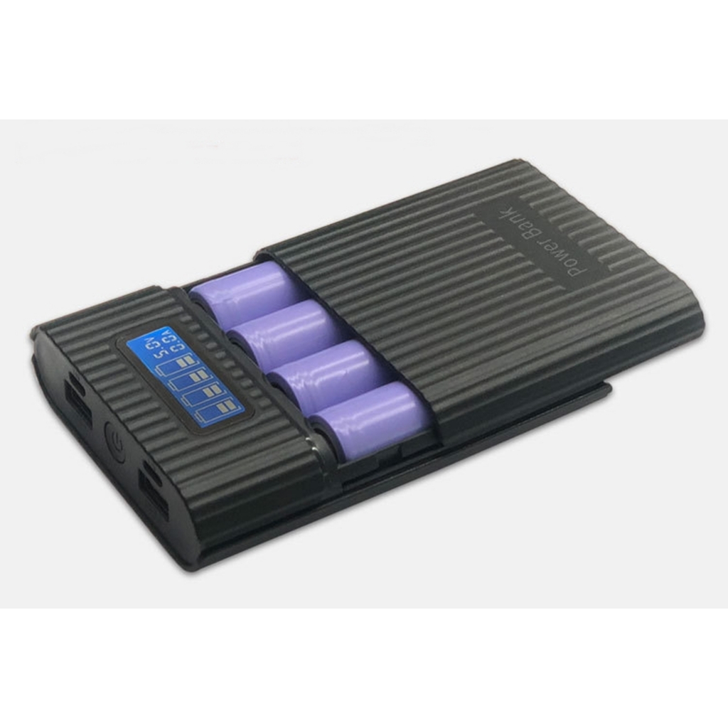 雙輸出入孔 Micro USB &amp; APPLE 或 Type-C 4節 18650鋰電池 行動電源盒 反裝防燒 P2