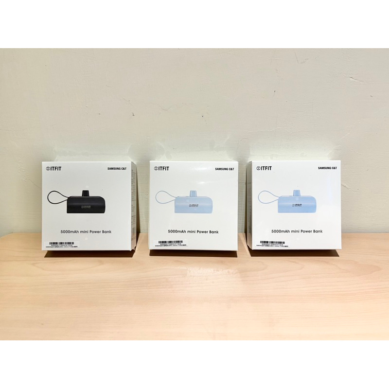 全新 SAMSUNG C&amp;T 迷你行動電源 支架式 5000安培 mini Power Bank 藍色 黑色 方便 攜帶