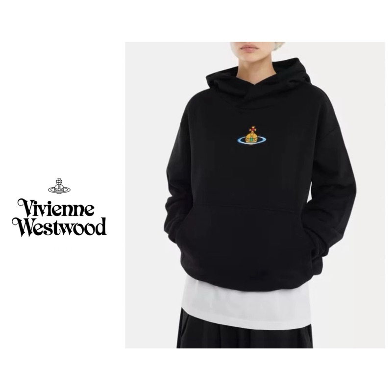 ▪️部分現貨▪️男女可穿Vivienne Westwood 薇薇安土星星球刺繡圓領長袖衛衣帽T長袖T恤大學帽T