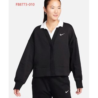 FB8773 Nike Sportswear Phoenix 女款垃絨羊毛開襟衫 黑/帆白